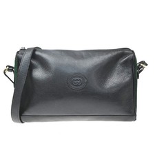 Borsa a tracolla Gucci linea sherry a righe web pelle nera GHW 04TA772