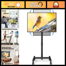 Mobile TV Cart Rolling Stand for 13-50" Screens, Adjustable Height, Tilting Moun