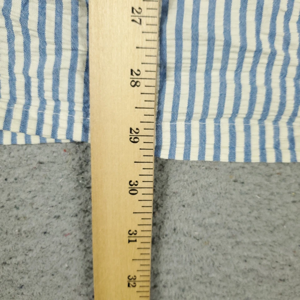 Reyn Spooner Shirt Mens Size XL Blue Striped Seersucker Button UpShort Sleeve - Image 4 of 4