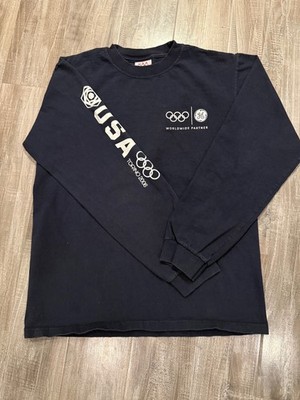 GE Torino 2006 Olympic T-Shirt Men's Vintage Medium Black Long Sleeve USA Cotton