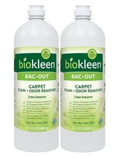 Biokleen Bac-Out Stain Remover 2-Pack Enzymatic Laundry Carpet Diaper Wine 32oz