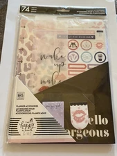 New Happy Planner Girl 74 Pcs Accessories~Glam Girl~ Stickers Folder Sticky Note