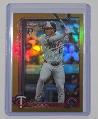 2025 Topps CHROME Update ALAN RODEN RC ROOKIE Gold Refractor #'d /50 Card #USC41