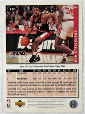 NBA UPPER DECK 1994 COLLECTOR'S CHOICE #151 ROD STRICKLAND COLLECTIBLE CARD