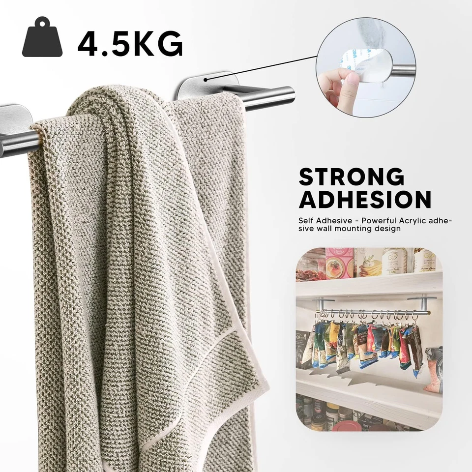 4er Set Handtuchhalter Set Toilettenpapierhalter Handtuchring Haken Ohne Bohren - Bild 3 von 4