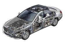 Cars mercedes s class 2014 technical Desk Mat Stitched