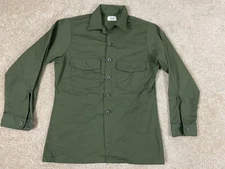 Vintage Selma Apparel USGI OG-507 Utility Button Up Shirt Mens Size 15 1/2x33
