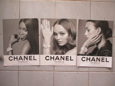 print ad J12 chanel watch photos keira naomi Lily rose depp posters 8x10.5 inch