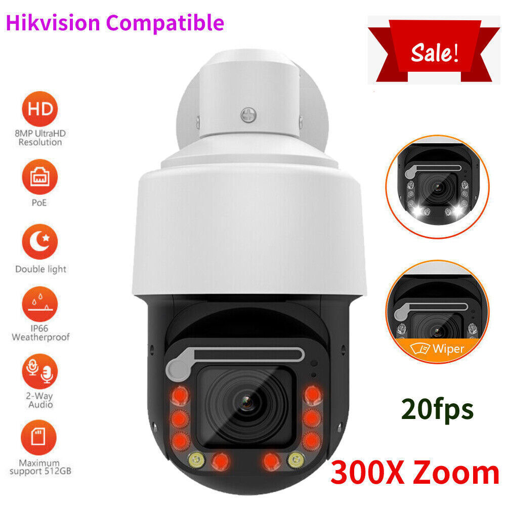 Hikvision Compatible 4K 8MP 20fps 300X ZOOM High Speed Dome IR 80m