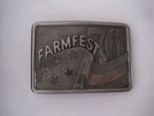 NOS Lewis Buckle Co FARMFEST 1976 America's Salute to Agriculture Belt Buckle