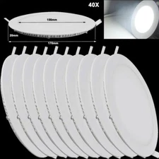 40X 12W Round LED Recessed Panel Down Light Bulb Cool White Lamp Ceiling Fixture