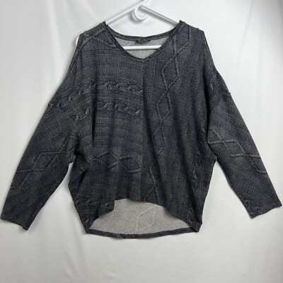 Lee Andersen Tunic Sweater Womens Large Cold Shoulder Gray