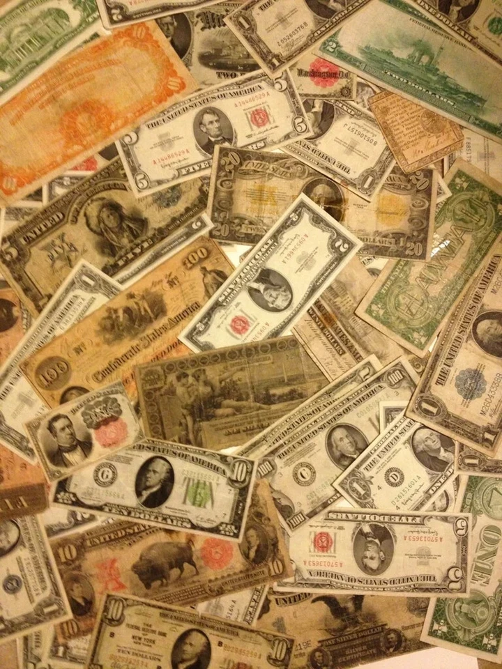 ✯ Old Mixed Currency Estate Bulk Lot Silver Certificates Red Blue Seals ✯ - Image 2 of 2