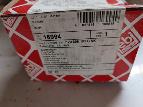 Febi Break pads and Discs Volkswagen Golf Mark 7