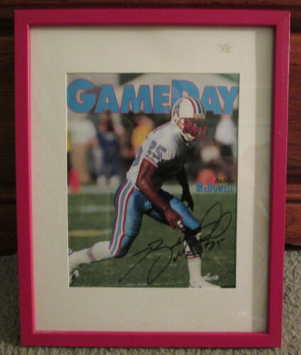 HOUSTON OILERS BUBBA McDOWELL AUTOGRAPH SIGNED FRAMED MATTED PROGRAM MIAMI - Picture 1 of 1