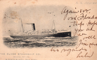 Clyde Steamship Company Comanche Steamship Postcard