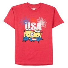 Despicable Me Boys Minion Shirt Patriotic Red USA Fireworks T-Shirt 5