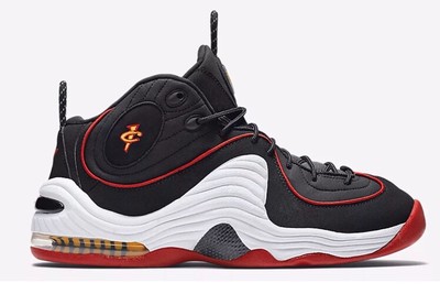 Nike Air Penny 2 II Miami Heat BAKIN Sz 9 Black Red White Gold