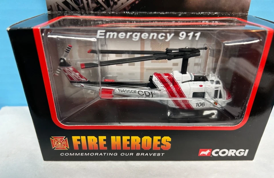 Corgi California Department of Forestry Fire Helicopter (Retired) RARE w/Pin - Image 2 of 4