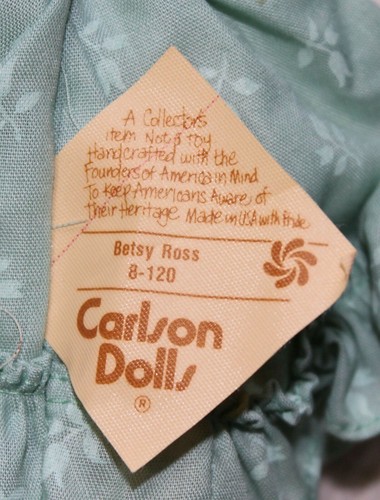 Vintage Carlson Betsy Ross Doll 7" Tall With Hang Tag - Picture 8 of 8