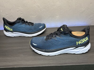 Hoka One One Shoes Mens US 10.5D Clifton 8 Blue White  display picture 2