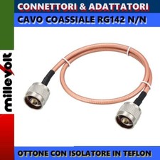 RG142 50 OHM CAVO DI RACCORDO 50cm. CONNETTORI N / N - COAXIAL CABLE 20in