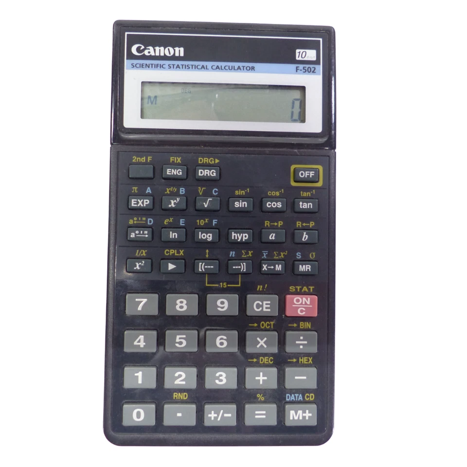 Canon F-502 Scientific Statistical Calculator With Hard Slip Case/Cover Tested - Image 3 of 4