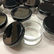 Cosmetic Makeup Containers Empty Plastic Jars Black Lid 30 Gram Ml (5 pcs) 3063A
