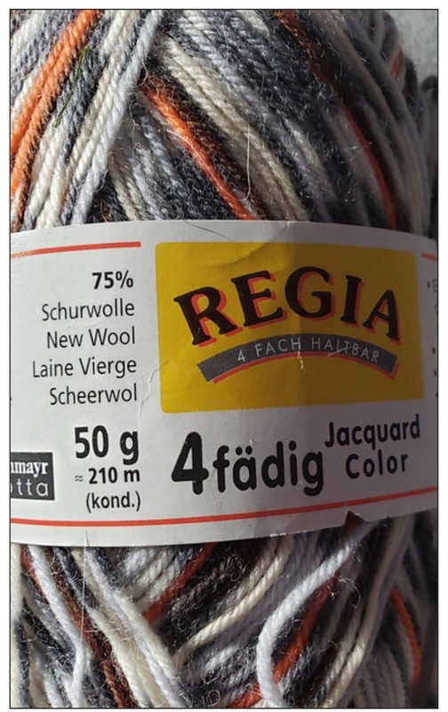 Regia Jacquard Color Yarn, 4-fadig,4ply Fingering NEW
