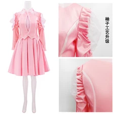 Wicked Cosplay Glinda Costume Women's Pink Dress Shirt Full Set
