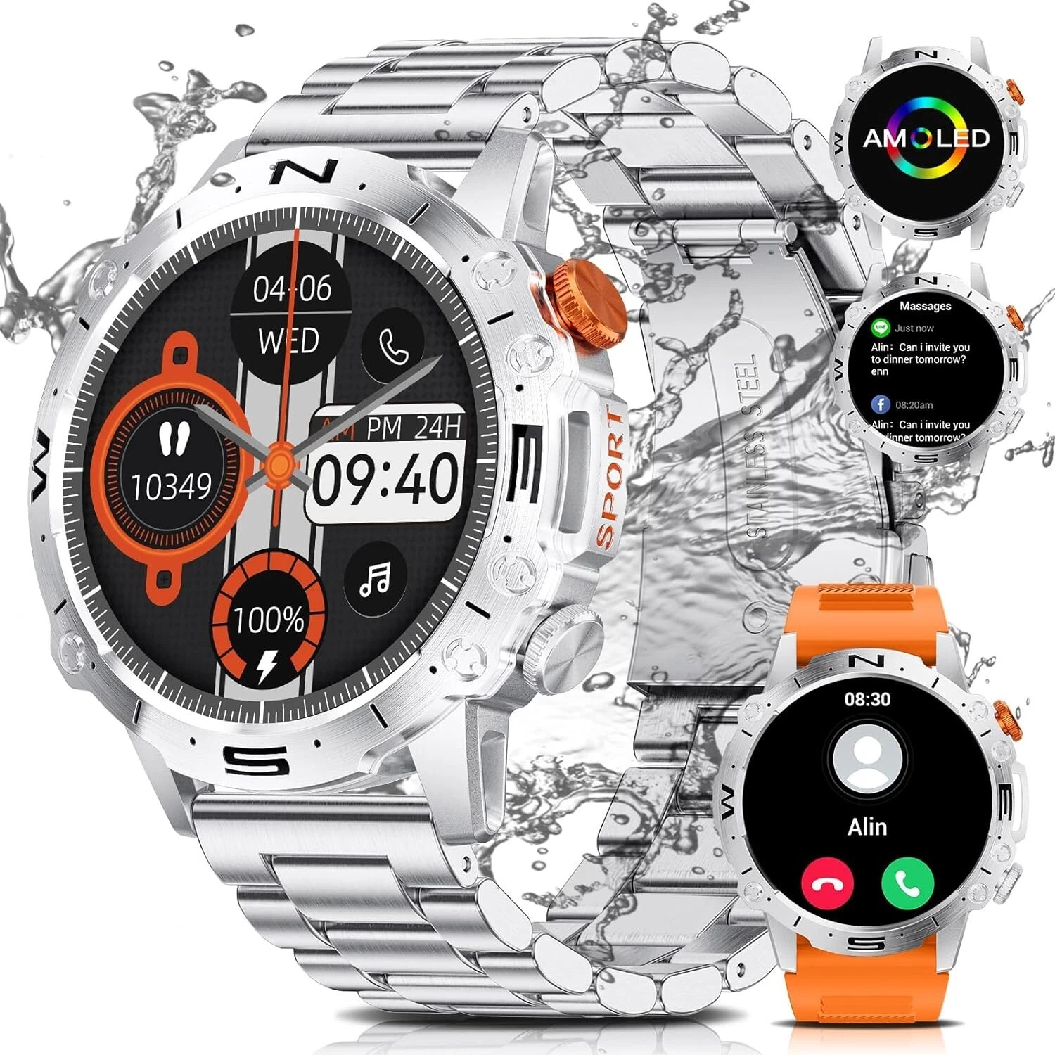 Smart Watch Women Men with Phone Function Wristwatch Sport for iPhone Samsung