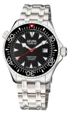 Gevril Men's 48800 Hudson Yards Swiss Automatic Diver Ceramic Bezel Watch