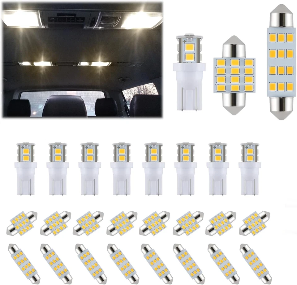 23x Bombilla de luz interior interior de coche para Jeep Wrangler 05-2009 Foto 3 de 4