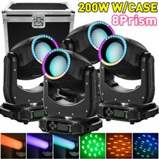 200W LED Beam Moving Head Light RGBW Gobo DJ Stage Spot Lighting DMX  Case