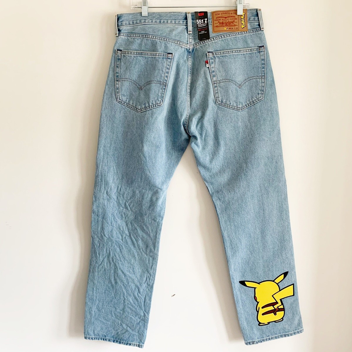 Levi's x Pokemon 551z authentic straight fit jeans in Pikachu 34 X
