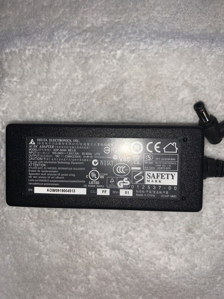 Chargeur Secteur Delta ADP-50HH REV.A 19V 2.64A (100-240V) - Ouvert Jamais Utilisé