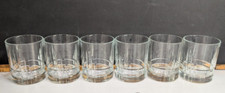 6 Canadian Club Whiskey Glasses Embossed Bottom Vertical & Horizontal Line MCM