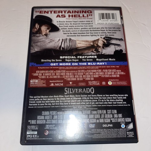 The Magnificent Seven/ Silverado (2 Disc Set), DVD Denzel Washington Chris Pratt - Picture 2 of 5
