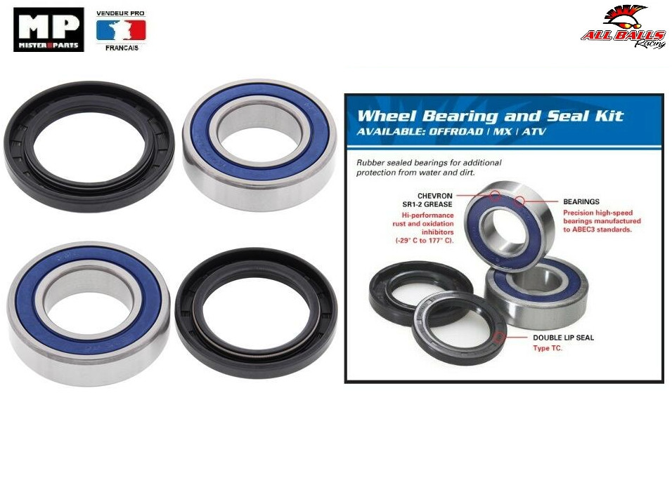 Roulement roue avant 25-1102 pour Kawasaki ZR ZX 750 900 kit de 2 pièces en acier forgé