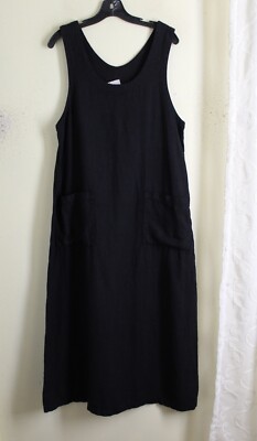 black linen jumper dress On One's Own Linen Mix Sleeveless Dress Jumper Skirt