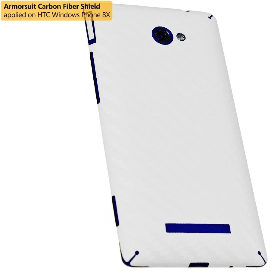 ArmorSuit HTC Windows Phone 8X Screen Protector + White Carbon Fiber Skin USA - Image 3 of 4