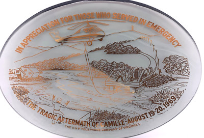 Hurricane Camille 1969 First Responders Commemorative Plate C&P Tel Co Vtg