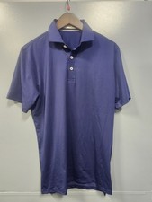 Holderness Bourne Golf Polo Tailored Fit UPM Embroidered On Sleeve Men M Navy