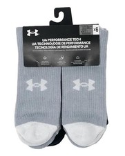 Under Armour Men's UA Performance Tech Cushioned Crew Socks - 6 Pack