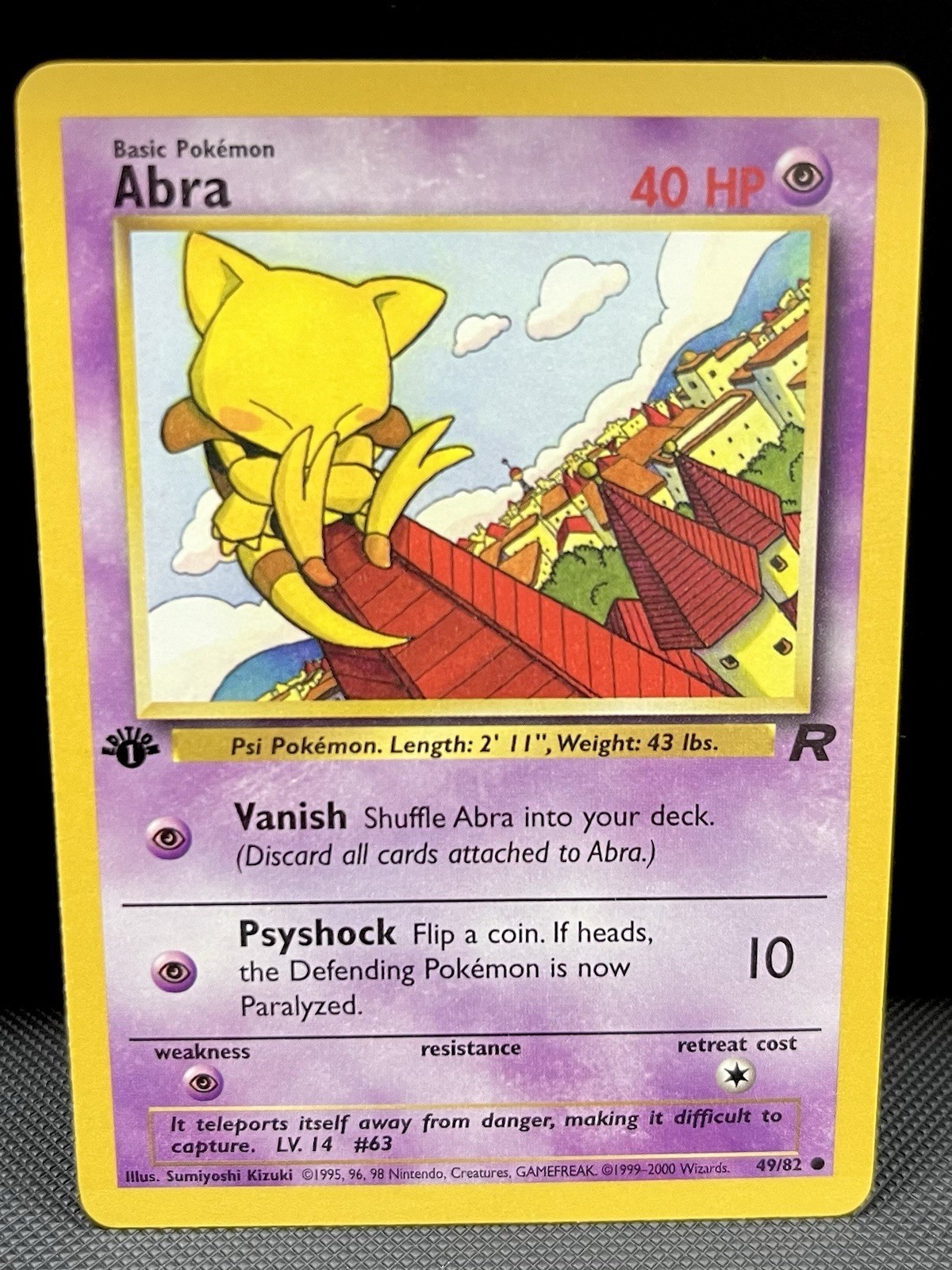 1st Edition Abra 49/82 - Team Rocket - Near Mint