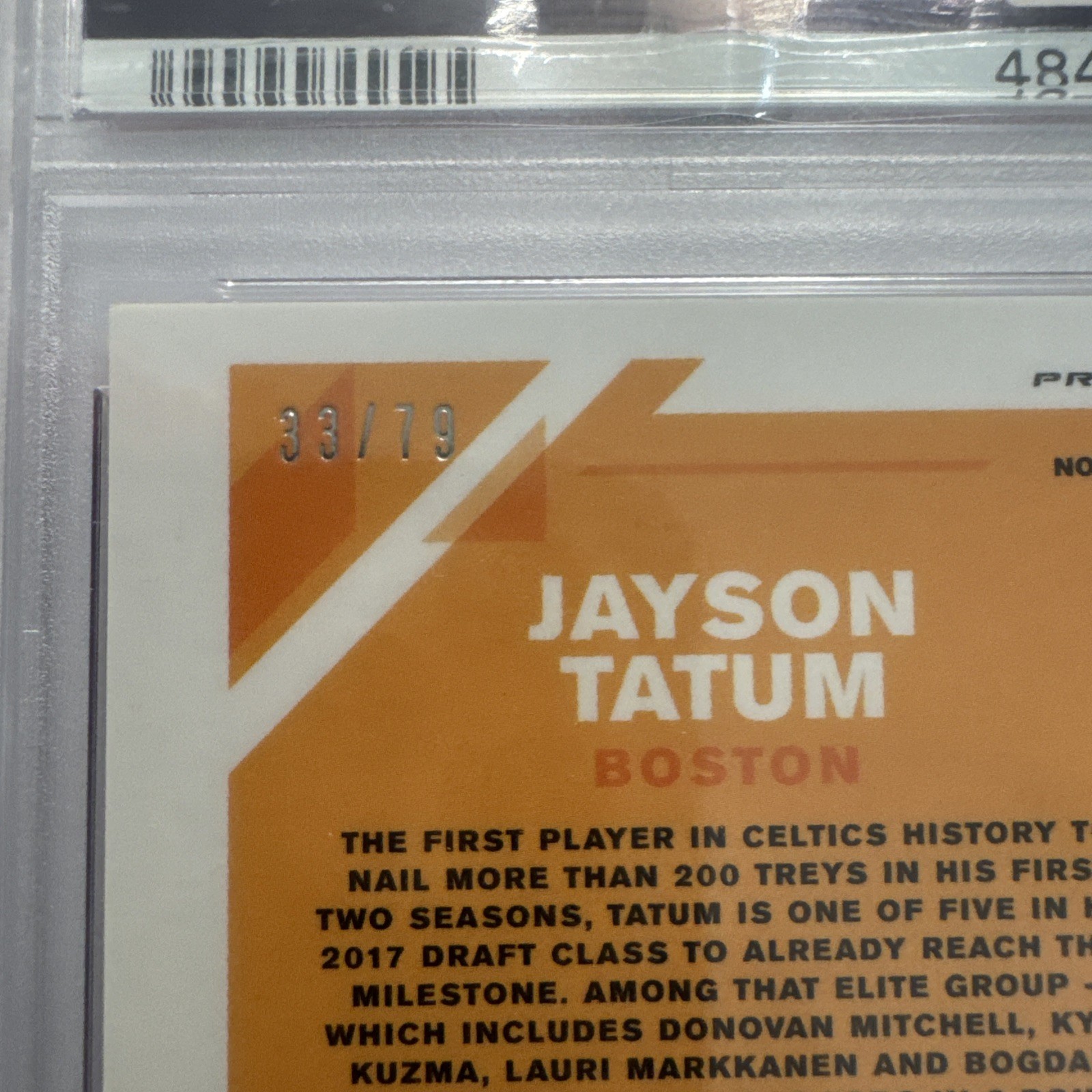 2019-20 Optic PINK HYPER Celtics Jayson Tatum # 82 PSA 8 NM-MT 33/79 view 3