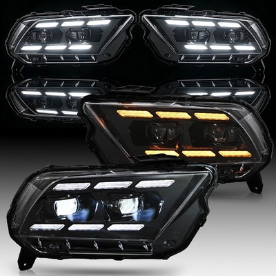 For 2010-2014 Ford Mustang Full LED Headlights w/Startup Animation Assembly L+R