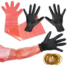 Nirvany 50 Pairs Field Dressing Gloves Deer Hunting Gutting Gloves with Long ...