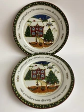 PORTMEIRION SUSAN WINGET Christmas Story “Twas The Night” Set of 2 Dinner Plates