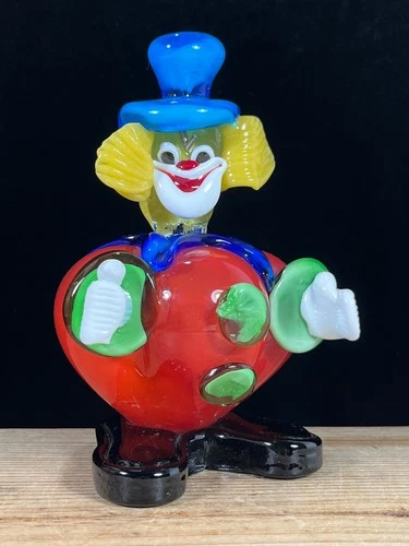 Murano Art Glass Clown 8 Inches Made In Italy unique excellence